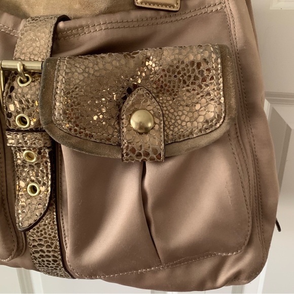 Coach Maggie Madison Gold Bronze Crinkled Leather Hobo Bag 13895 - Picture 4 of 16